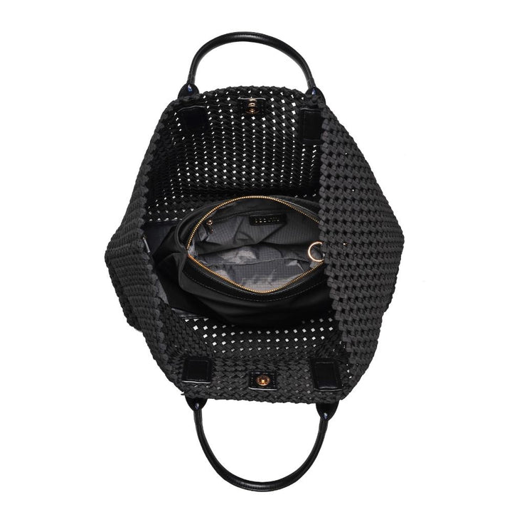 Solstice - Large Hand Woven Knot Tote in Black Sol and Selene