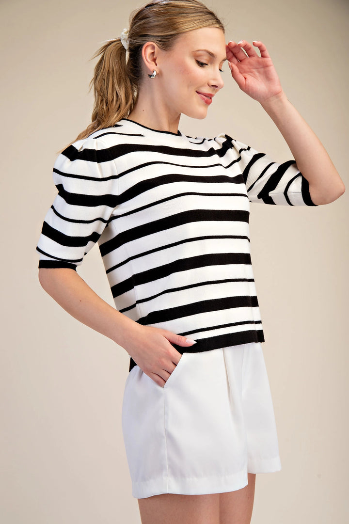 The Black & Ivory Breton Knit