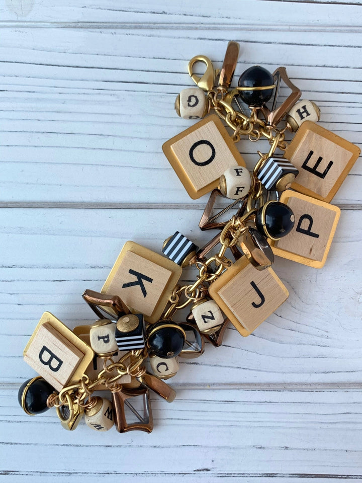 Game Night Wooden Letter Bracelet - Lenora Dame