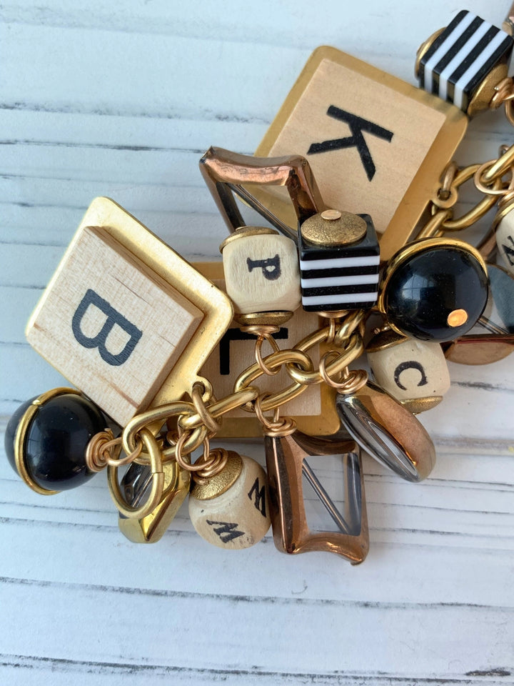 Game Night Wooden Letter Bracelet - Lenora Dame