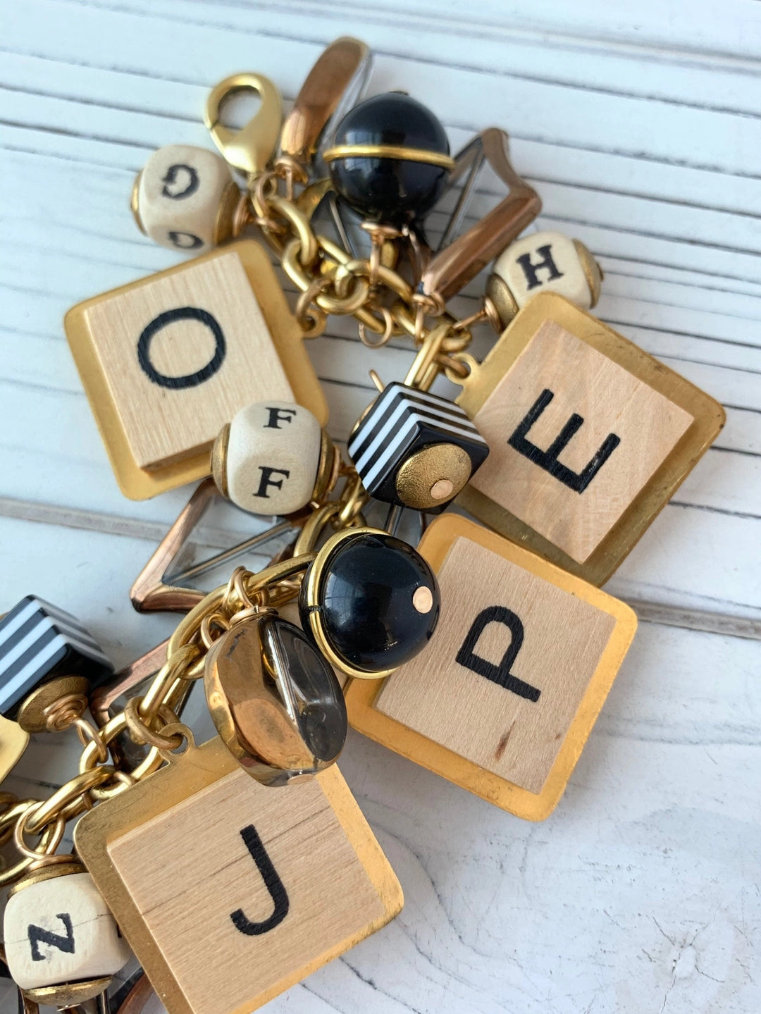 Game Night Wooden Letter Bracelet - Lenora Dame