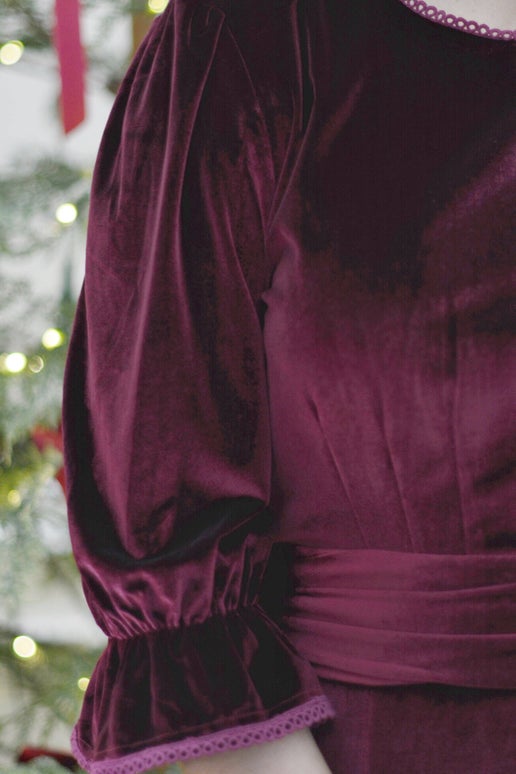 Houston Burgundy Velvet Dress