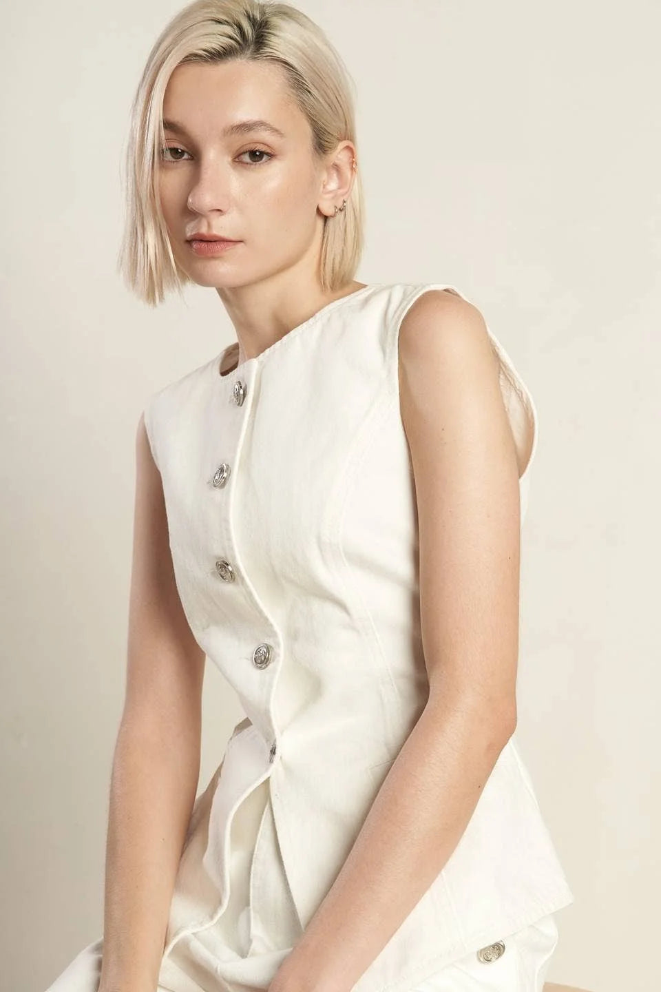 The Ivory Tailored Vest