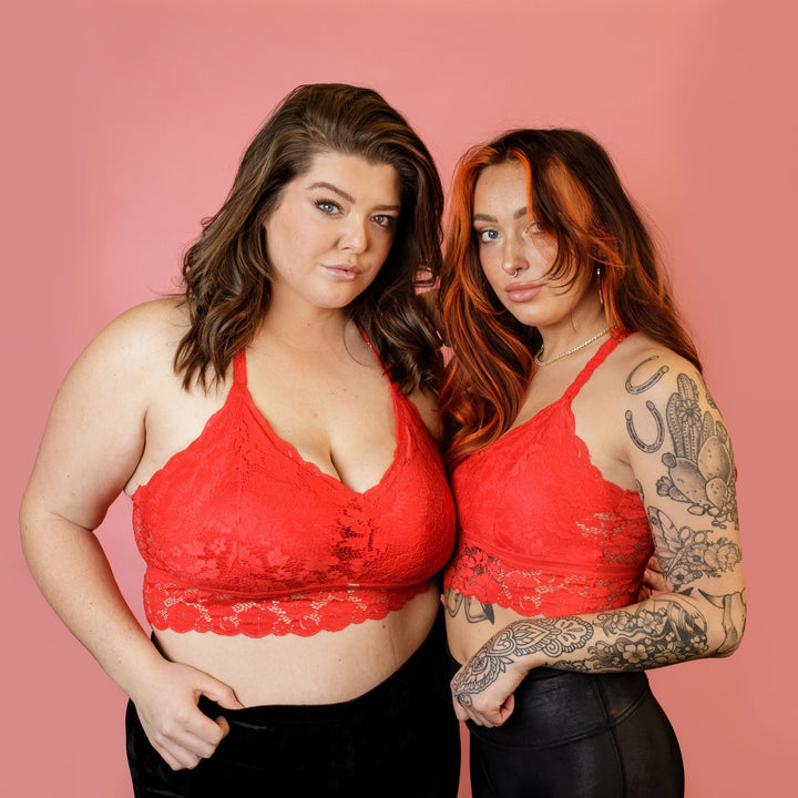 Juliette Deluxe Lace Bralette - Red - JadyK