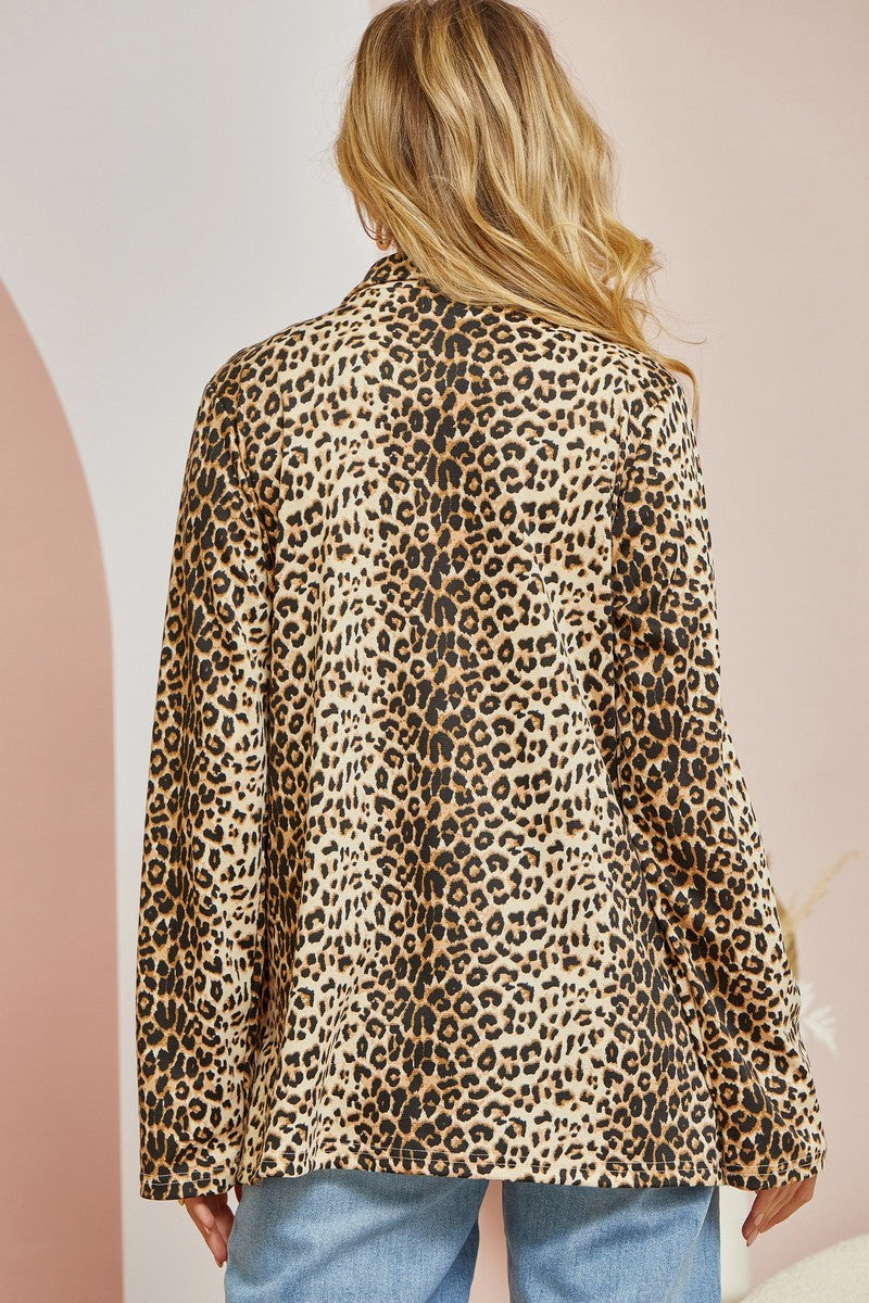 Chelsea Leopard Blazer with Adjustable Sleeve