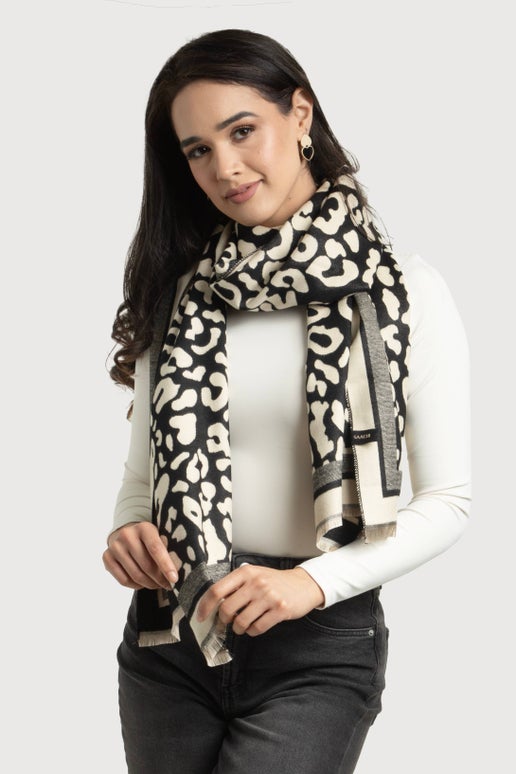 Two Tone Leopard Reversible Scarf - SAACHI