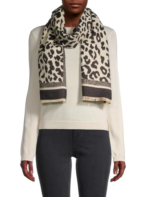 Two Tone Leopard Reversible Scarf - SAACHI