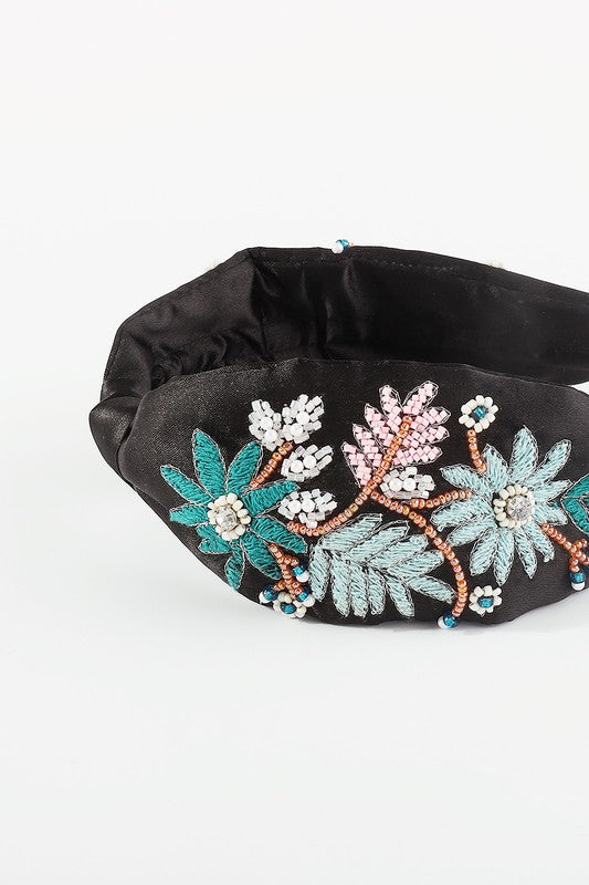 May Embroidered Knotted Headband