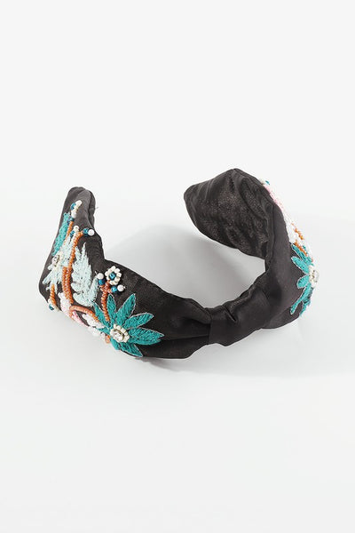 May Embroidered Knotted Headband