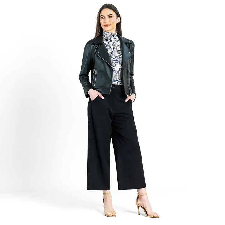 Liquid Leather ™ Moto Jacket in Black - Clara Sunwoo