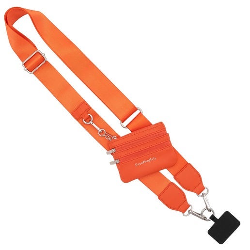 Clip & Go Phone Lanyard with Wallet - Orange