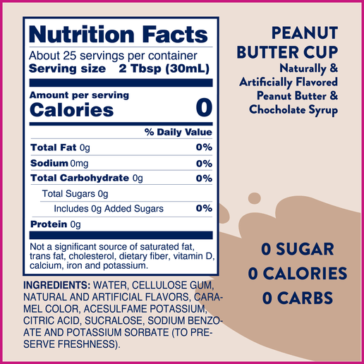 Peanut Butter Cup Syrup -  Sugar Free