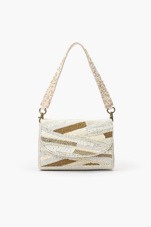 Winter White Beaded Handbag - America and Beyond