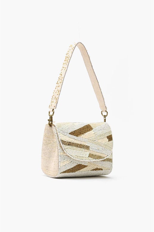 Winter White Beaded Handbag - America and Beyond