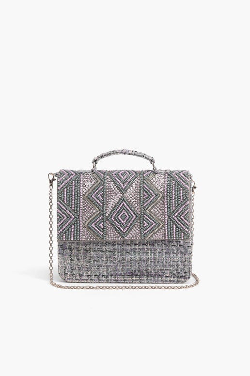 Lavender Fog Embellished Satchel - America & Beyond