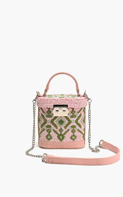 Pink Muse Embellished Handheld Bag - America & Beyond