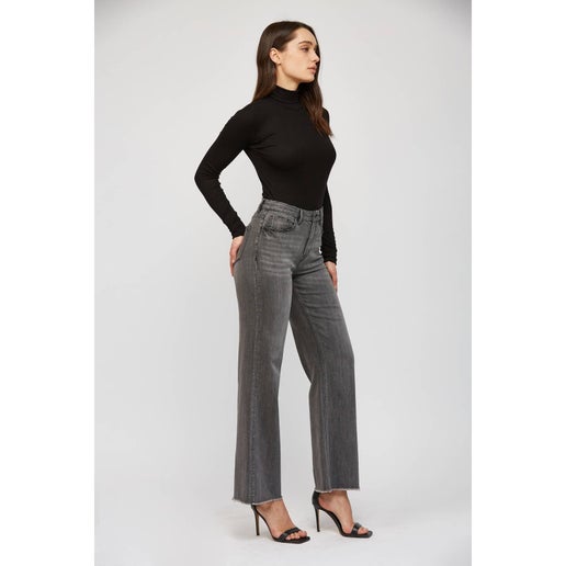 Super Wide Leg, Super Soft in Dark Grey - Mica Denim