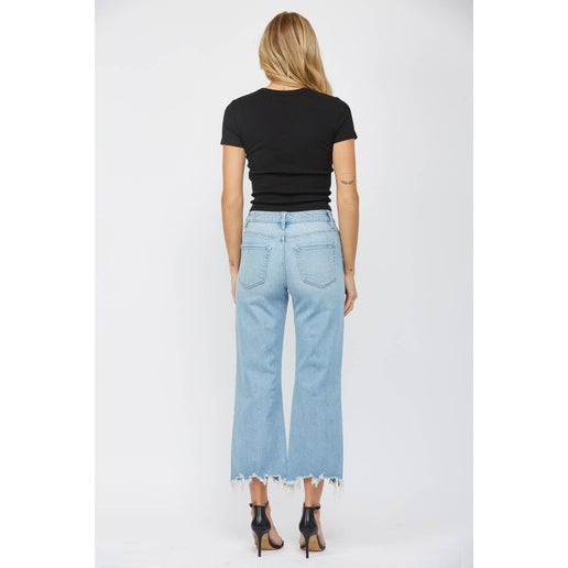 Mica Denim - 90S VINTAGE CROP FLARE: DUSTY INDIGO, 32