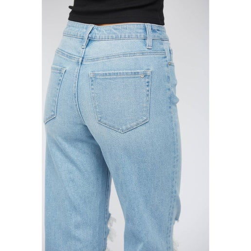 Mica Denim - 90S VINTAGE CROP FLARE: DUSTY INDIGO, 32