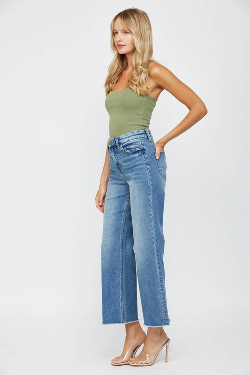 Mica Denim - FESTIVAL STRETCH SUPER HIGH-RISE WIDE LEG: WIDE MOON