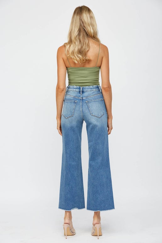 Mica Denim - FESTIVAL STRETCH SUPER HIGH-RISE WIDE LEG: WIDE MOON