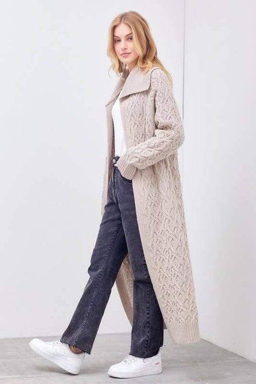 Maxi Sweater Cardigan in Oatmeal