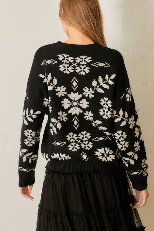 Winter Dreams Black & Ivory Sweater