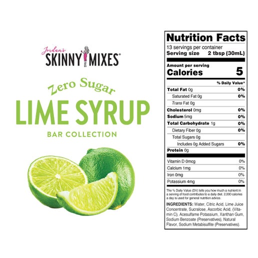 Lime Syrup - 375ml - Jordan's Skinny Mixes - Sugar Free