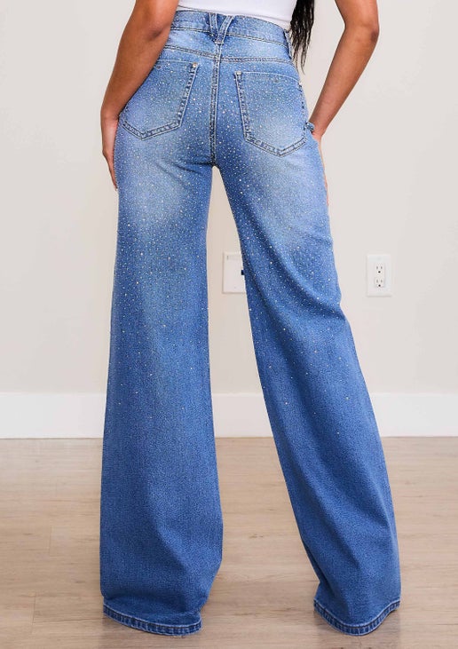 Celine II Iridescent Rhinestone Jeans