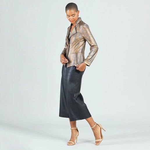 Metallic Liquid Leather ™ Textured Signature Jacket - Clara Sunwoo