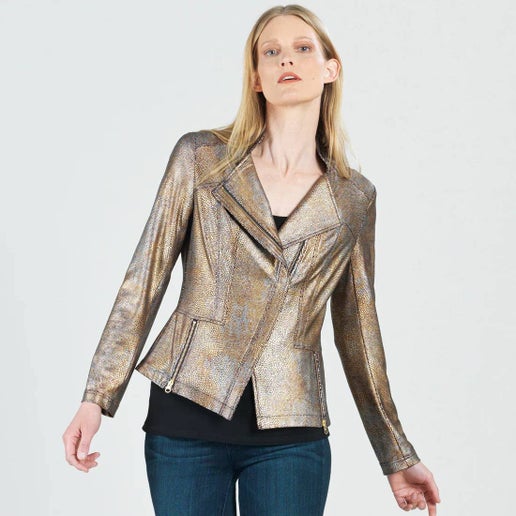 Metallic Liquid Leather ™ Textured Signature Jacket - Clara Sunwoo