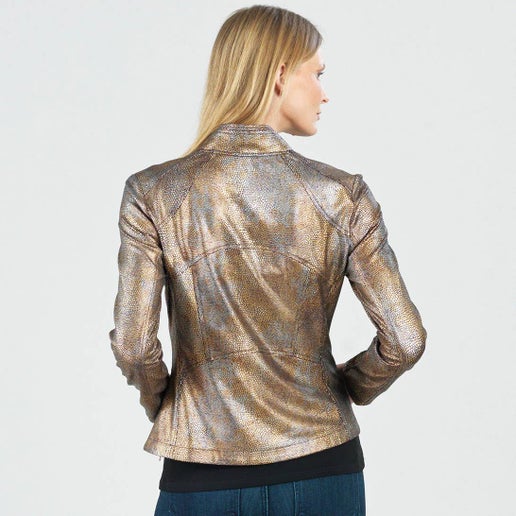 Metallic Liquid Leather ™ Textured Signature Jacket - Clara Sunwoo