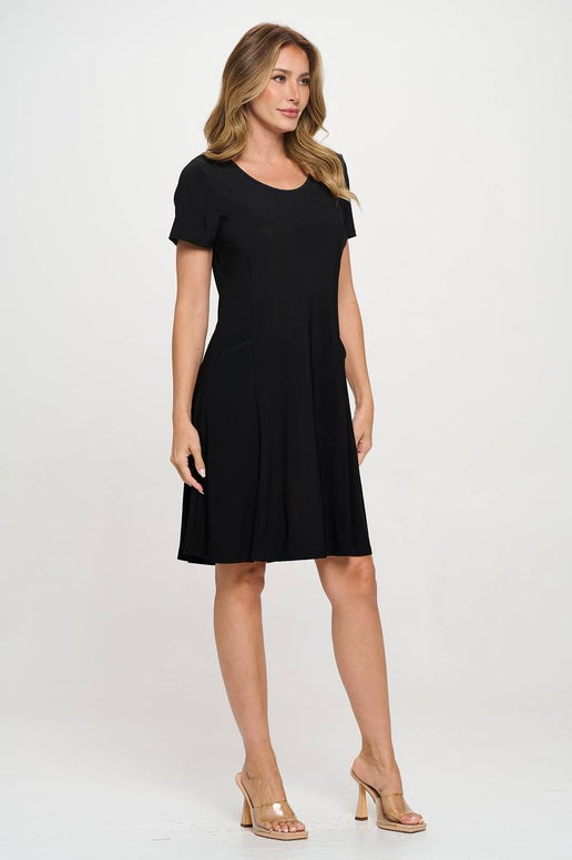Princess Line Dress with Pockets Black Voyage Collection L Princess Line Dress with Pockets Black Voyage Collection L