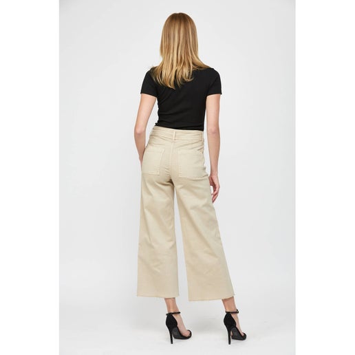 Ash Mocha Cropped Wide Leg - Mica Denim