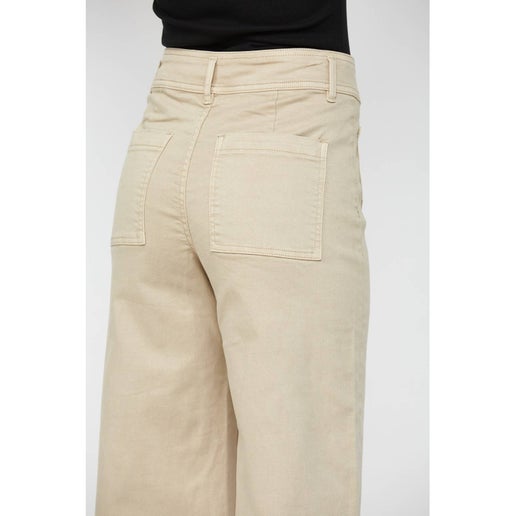 Ash Mocha Cropped Wide Leg - Mica Denim