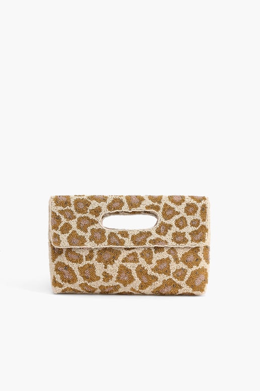 Rose Gold Leopard Clutch with Chain strap - America & Beyond