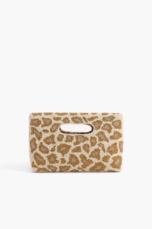 Rose Gold Leopard Clutch with Chain strap - America & Beyond