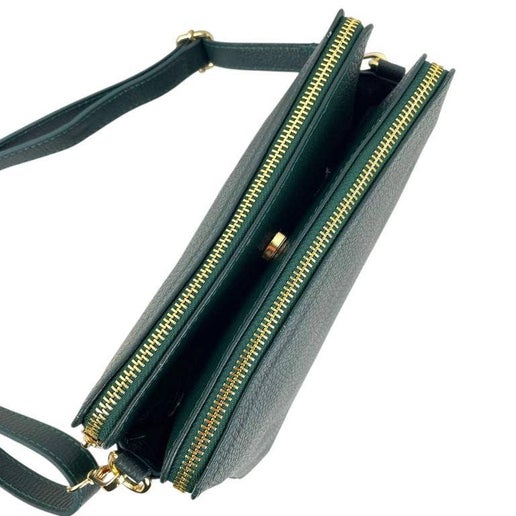 Alessia Box Bag with Double Zippers in Black