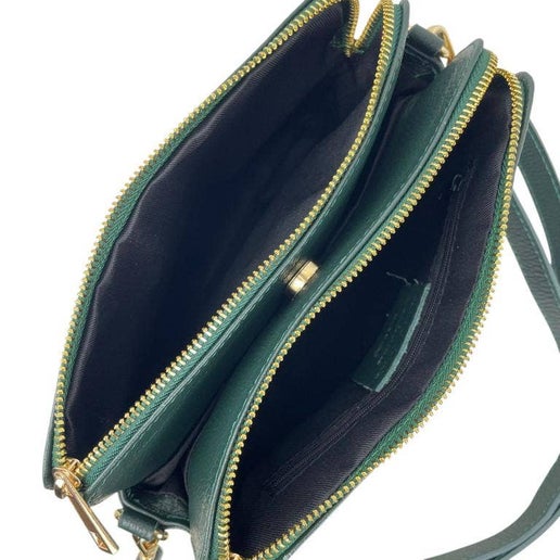 Alessia Box Bag with Double Zippers in Black