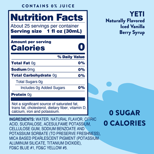 Yeti Syrup - Jordan's Skinny Mixes - Sugar Free