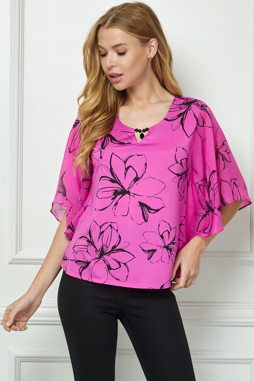 Pretty in Pink Floral Blouse