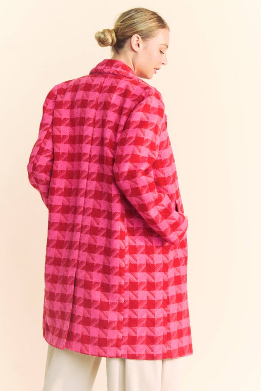 Belle Houndstooth Double Button Coat