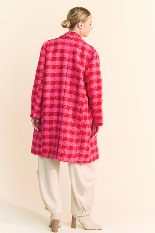 Belle Houndstooth Double Button Coat