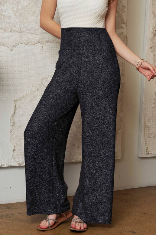 Midnight Sparkle Luxe Wide Leg Pants