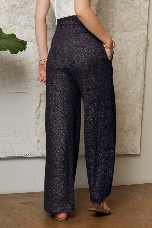 Midnight Sparkle Luxe Wide Leg Pants