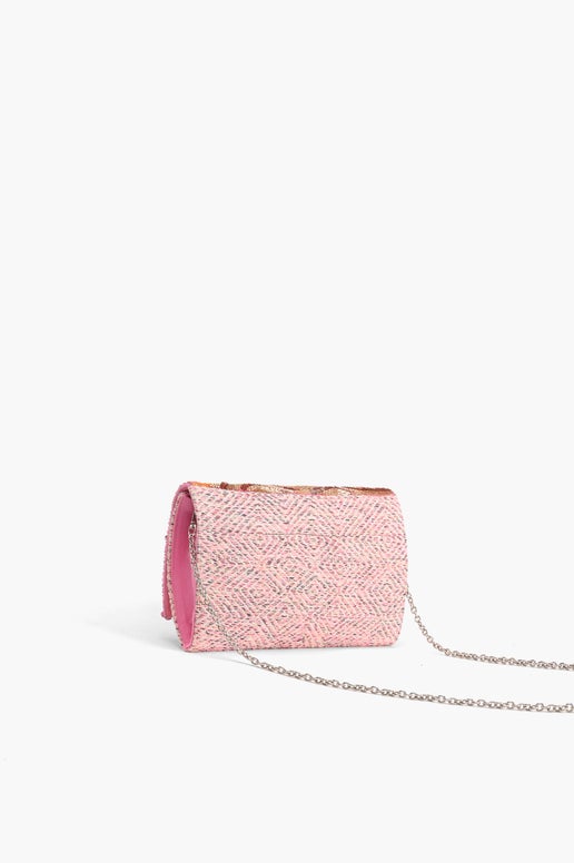 Orange to Mauve Ombre Embellished Flap Clutch - America & Beyond