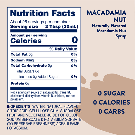 Macadamia Nut Syrup - Jordan's Skinny Mixes - Sugar Free