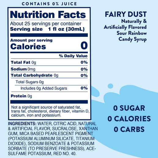 Sour Fairy Dust Syrup - Sugar Free - Jordan's Skinny Mixes