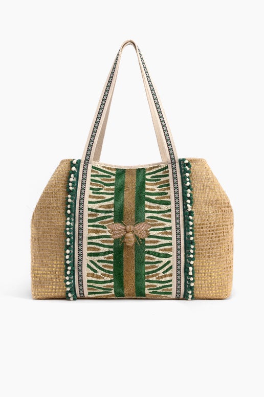 Bee Green Embellished Tote - America & Beyond