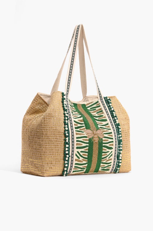 Bee Green Embellished Tote - America & Beyond